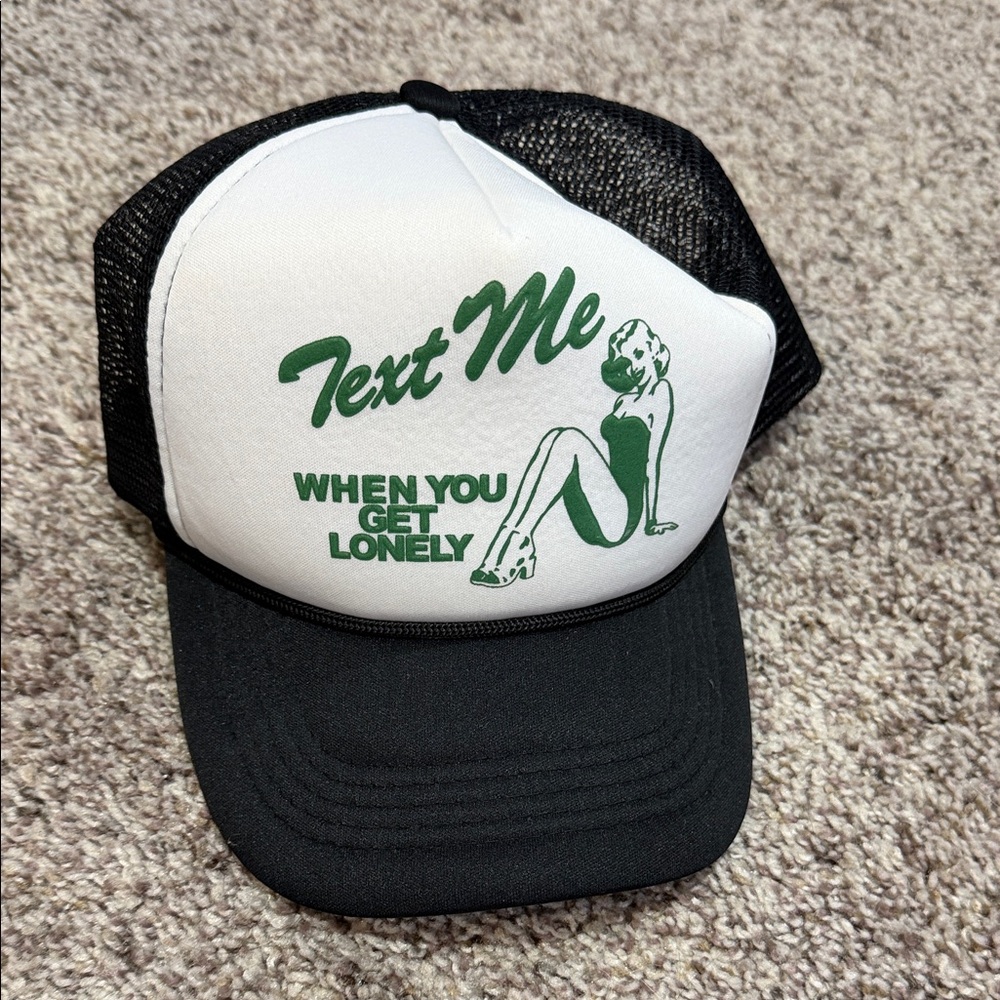 LONELY GHOST Black and White Trucker Hat